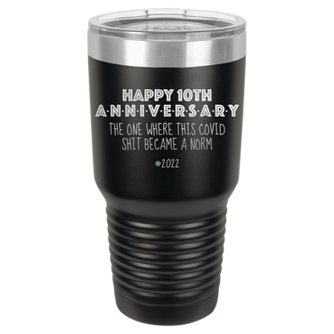 Happy 10th Anniversary Print Romantic Tumbler